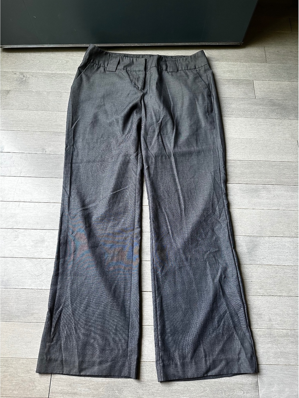 Women’s New York and Co Dark Gray Wide-Leg Dress Pants Office Formal Business 12